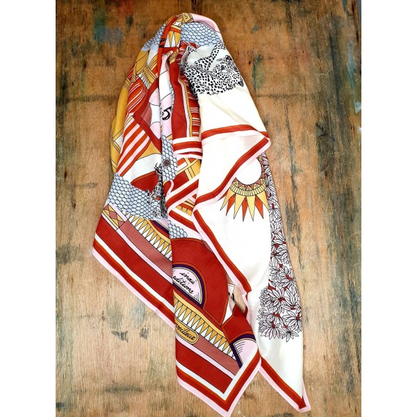 Inoui Editions šilko ir medvilnės skara TAJ WHITE